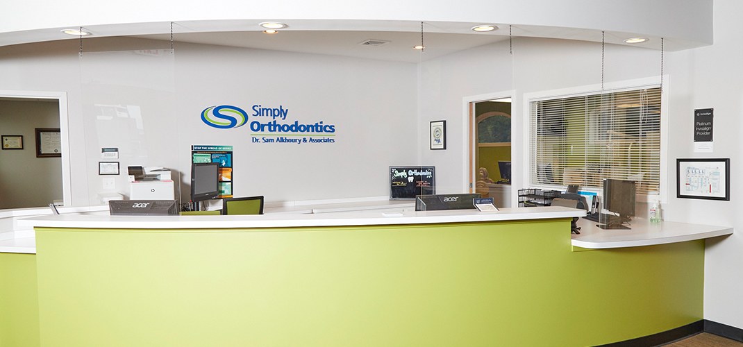 Welcoming orthodontic office reception desk
